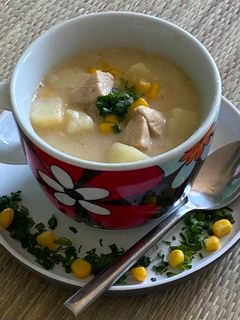 Csirkés kukoricaleves recept fotója