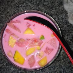 A picture of Strawberry flavoured fruit Salad.