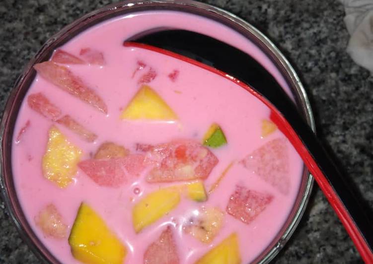 Strawberry flavoured fruit Salad