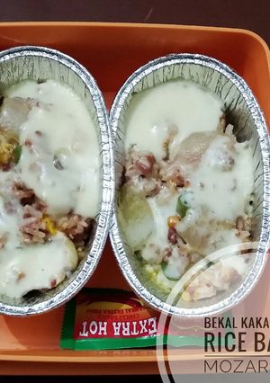 Foto resep Rice Baked Mozzarella (bekal sekolah simple)