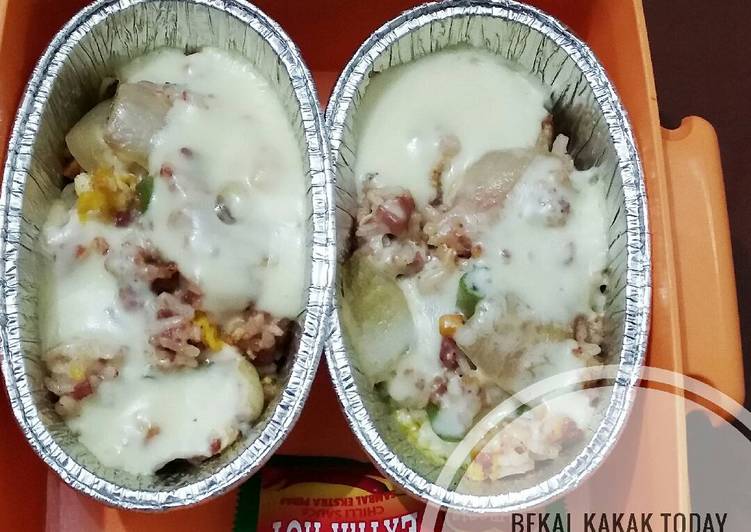 Rice Baked Mozzarella (bekal sekolah simple)
