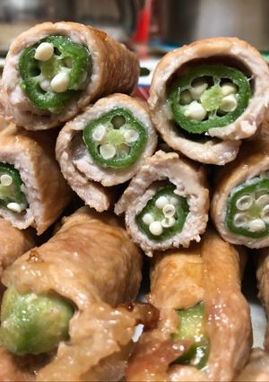 秋葵肉捲 的食譜成品照片