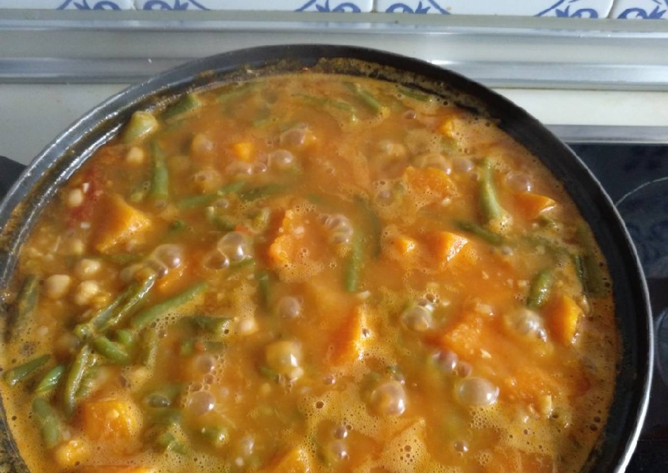 Potaje de calabaza y judías verdes