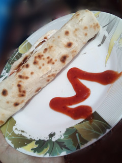 A picture of Chicken filled Roti Roll.