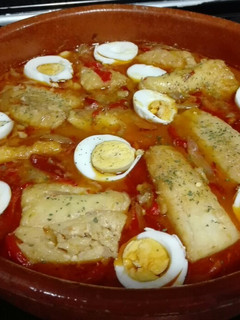 Una foto de Bacalao al pil pil