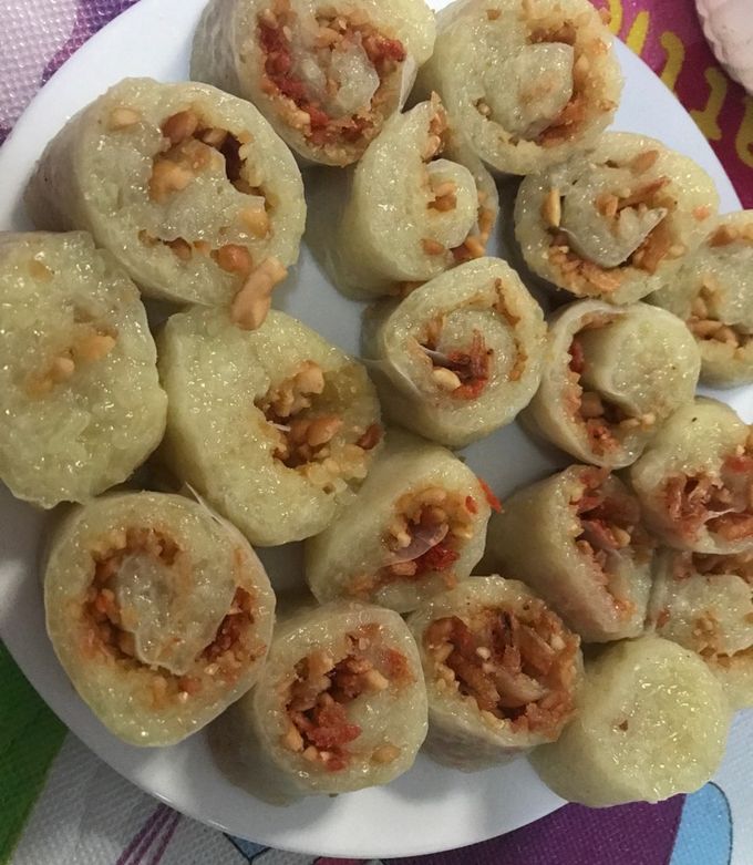 Hình của món Xôi cuốn mặn ngọt.