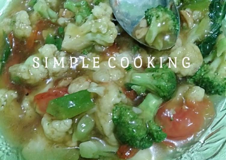 Bumbu memasak Capcay brokoli dan bunga kol (simple) yang Lezat Sekali