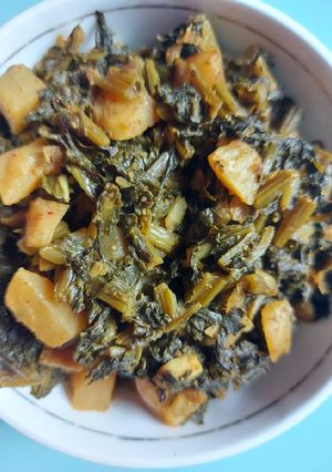 A picture of Muli/ Radish leaves sabji.
