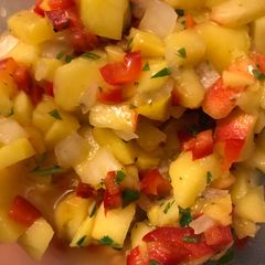 A picture of Mango-Peach Salsa.