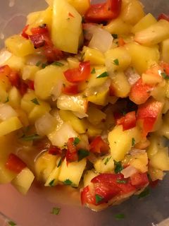 A picture of Mango-Peach Salsa.