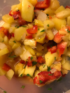 A picture of Mango-Peach Salsa.