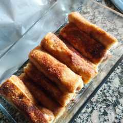 Una foto de Rollitos de pan con Nocilla