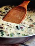 Salsa de crema de verdeo y champi