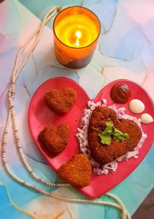 A picture of ஹார்ட் ஷேப் வெஜிடபுள் கட்லெட் ! #HH #valentinespecial.