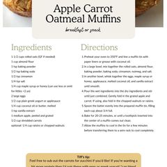 Apple Carrot Oatmeal Muffins A picture of Apple Carrot Oatmeal Muffins.