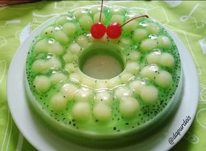 Foto resep Puding Melon Selasih