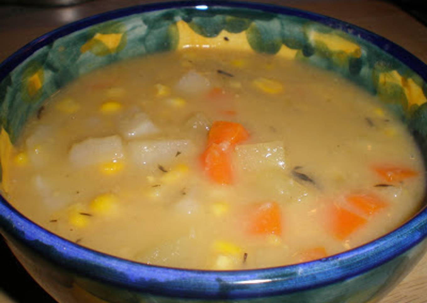 Sopa de maíz jamaicana