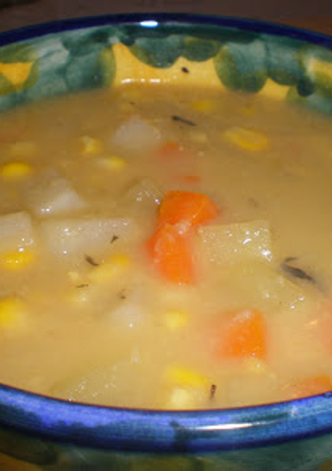 Una foto de Sopa de maíz jamaicana