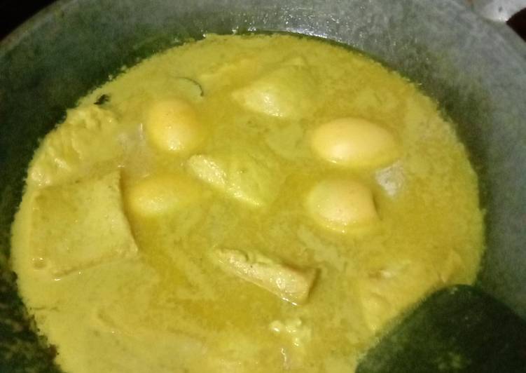 Telur ayam tahu cina masak kuning