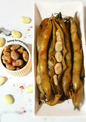 عکسی از دستور باقالی پخته با غلاف