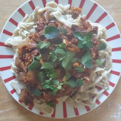 A picture of Tagliatelle Bolognese.