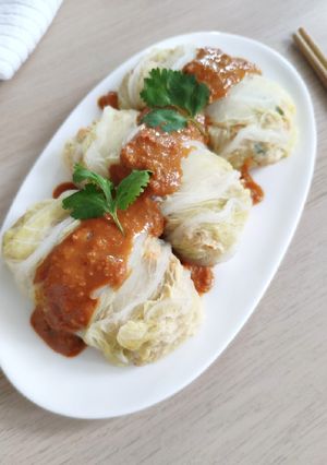 Foto resep Steam Kol Gulung Isi Ayam Udang