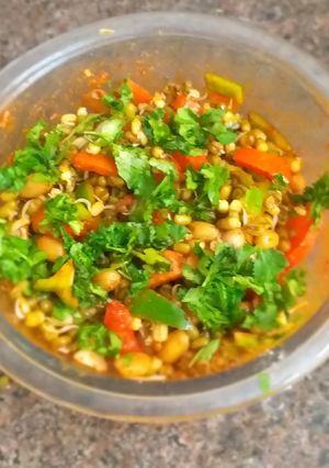 સ્પ્રાઉટેડ મગનું સલાડ (sprouted mung salad recipe in Gujarati) રેસીપી મુખ્ય ફોટો