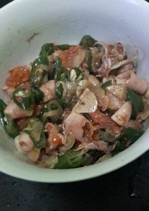 Foto resep Tumis cumi asin cabe ijo