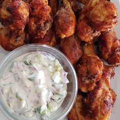 A picture of Cucumber Yogurt & Chicken Drumsticks in Spices.