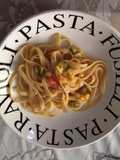 Fettuccine con calabacitas y elote