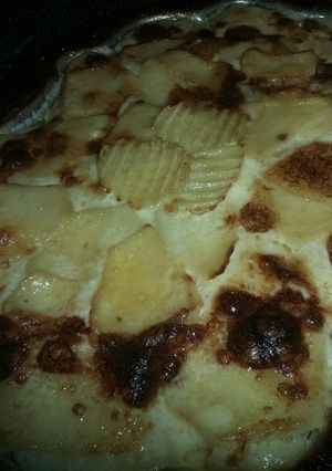Una foto de Papas a la crema gratinadas