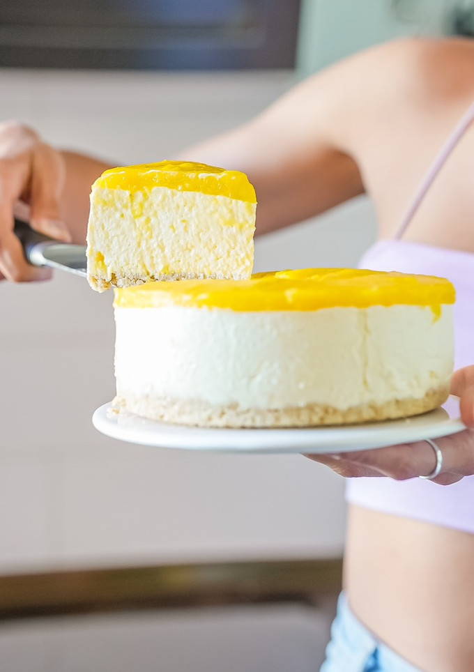 Una foto de Cheesecake de mango
