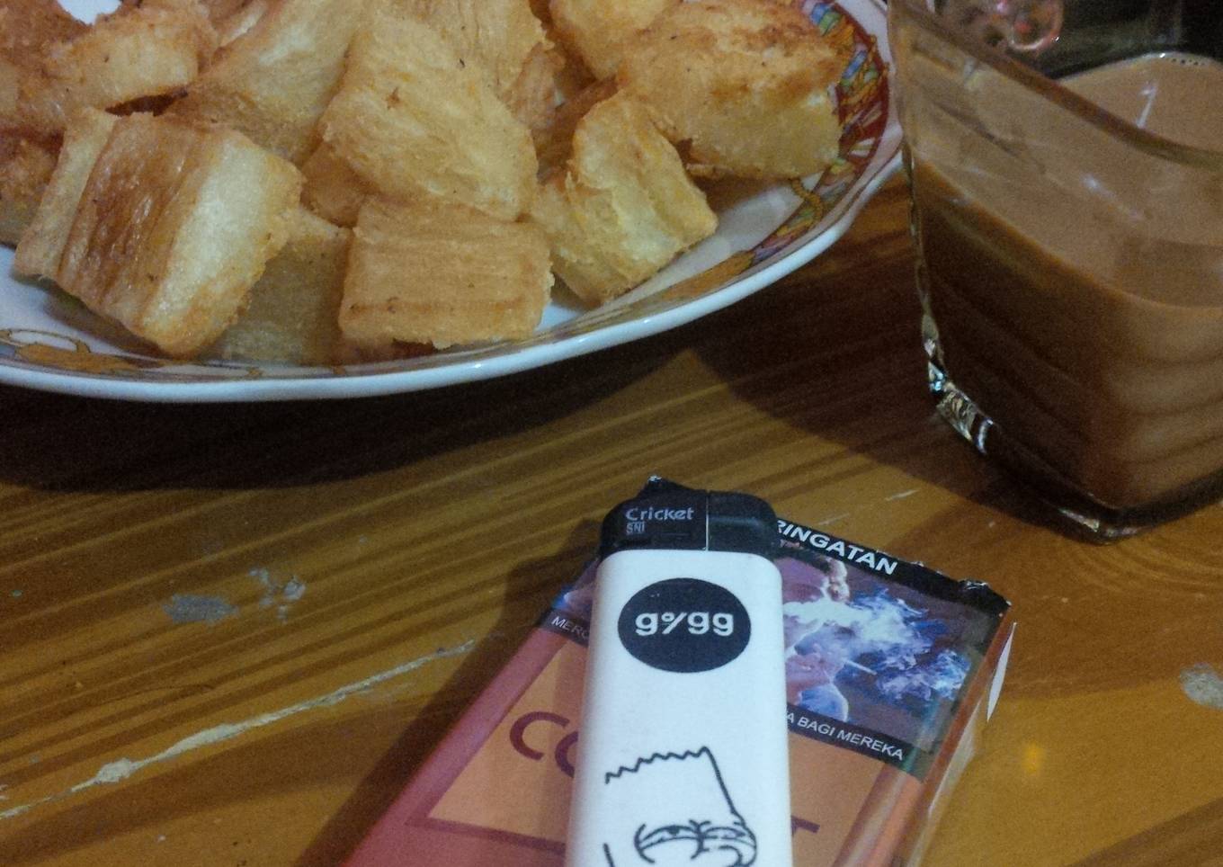 Singkong rebus goreng empuk.renyah,maknyoss