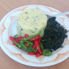 A picture of Mashed potato greens.
