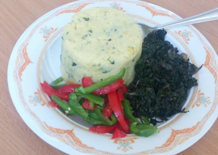 Recipe of Tasty Mashed potato greens