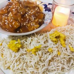 A picture of Sesame chicken with onion in oyster sauce/ Chinese recipe !.