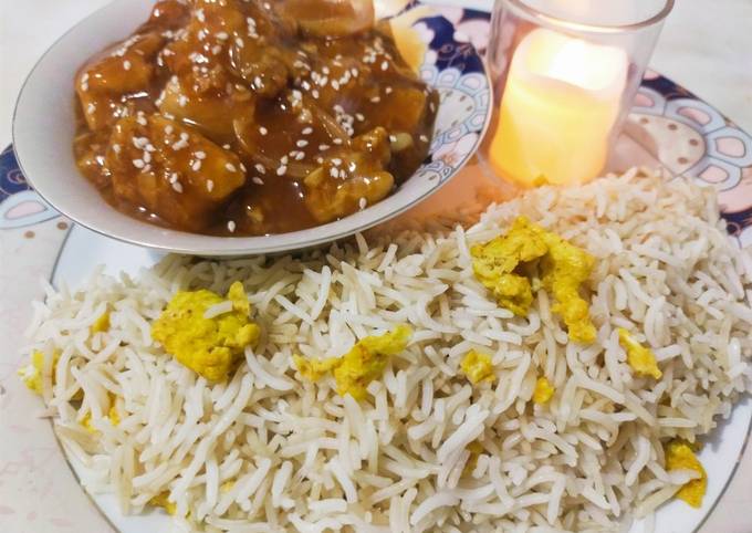 Sesame chicken with onion in oyster sauce/ Chinese recipe !
