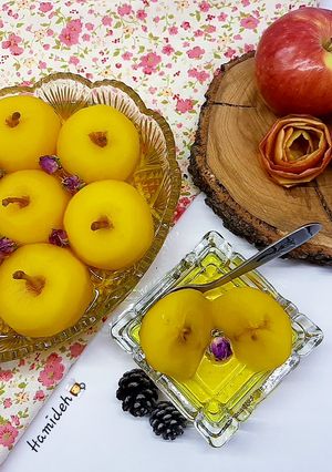 عکسی از دستور کمپوت سیب زعفرانی (Apple compote)😍