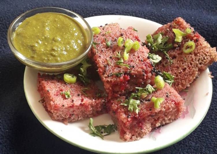 Easiest Way to Prepare Super Quick Homemade Beetroot dhokla