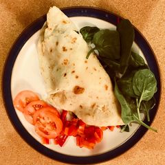 A picture of Cheese and Mushroom Savoury Pancake.