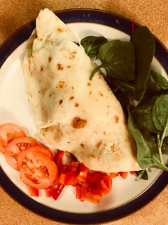 A picture of Cheese and Mushroom Savoury Pancake.