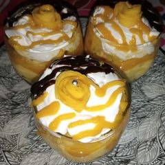 A picture of Mango Rosset Trifle.