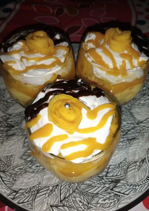 A picture of Mango Rosset Trifle.