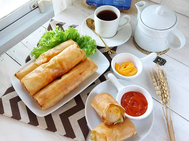 Cara Simple Membuat Resep  Lumpia Sosis Ayam Keju yang Bikin Ngiler, Lezat Sekali