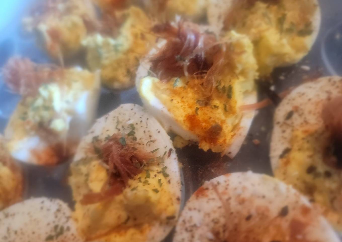 Country Ham Twisted Deviled Eggs!
