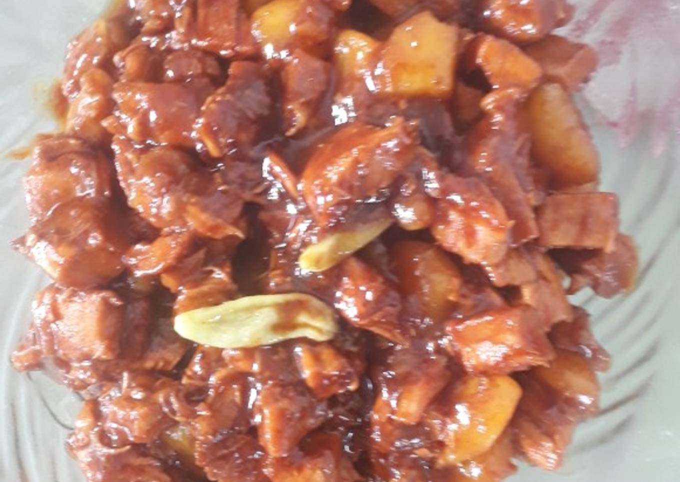 Krengsengan babi dan kentang