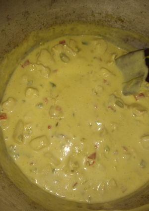 Una foto de Salsa de crema y verdeo con pollo. 🤤🤤