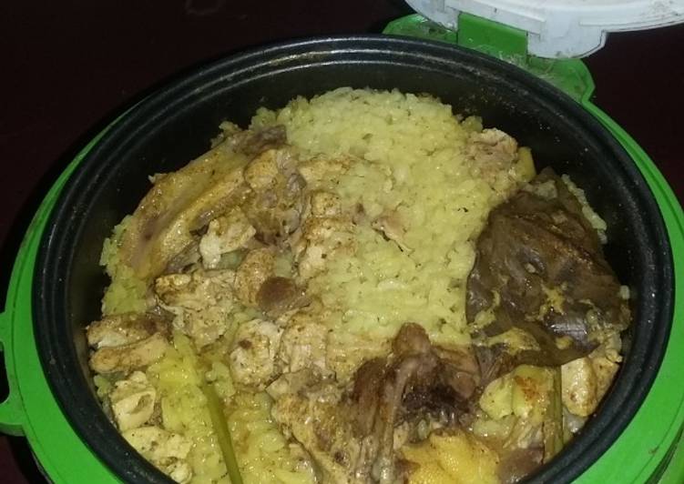 Nasi kuning tanpa santan masak rice coocer simpel