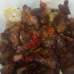 A picture of Gashin nama a frying pan.