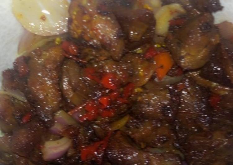 Recipe of Super Quick Homemade Gashin nama a frying pan